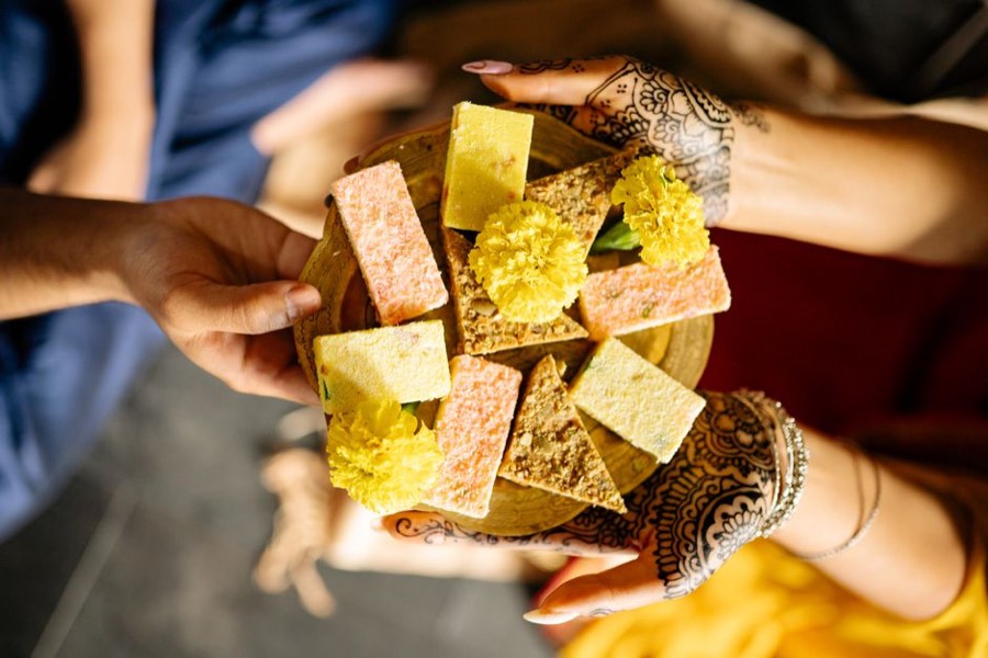Indian sweets including Mysore pak